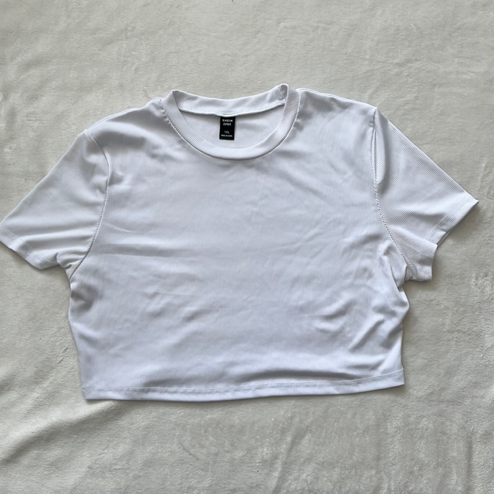 Ribbed White Crop Top